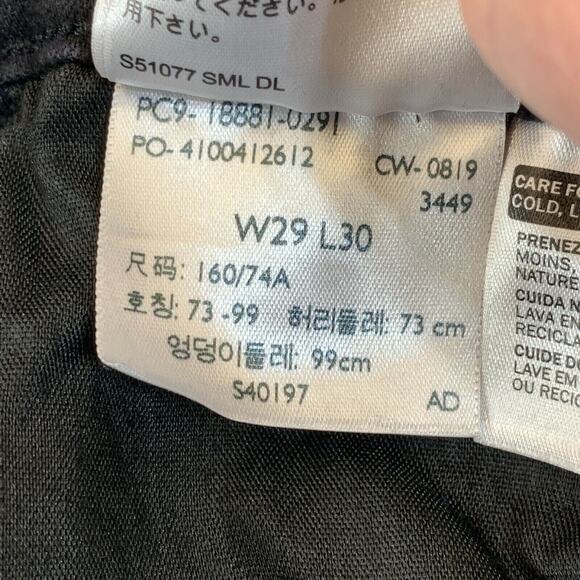 Levis 711 Jeans Womens 29 Black Skinny Stretch Distressed Ripped Pocket Denim - Picture 3 of 9